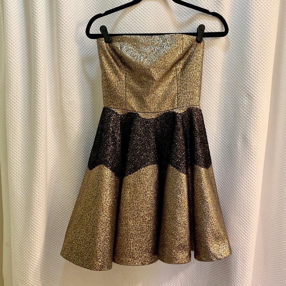 Gold and Black Lace Party / Formal Dress